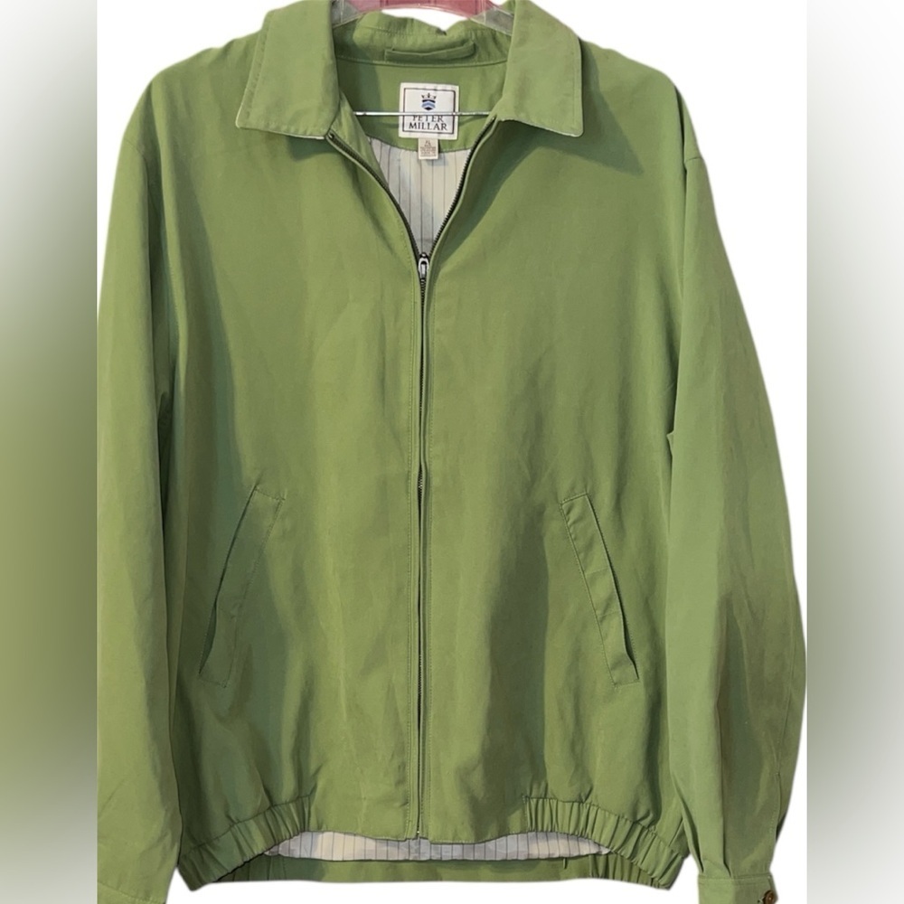 Peter Millar Men’s Golf Jacket Green Full Zipper Size XL